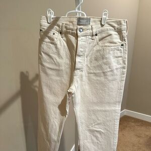 Everlane The Rigid Slouch Jean, Ecru, size 27